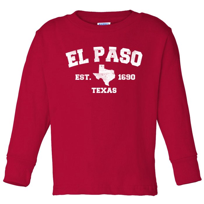 El Paso Texas Est. 1690 Vintage Toddler Long Sleeve Shirt