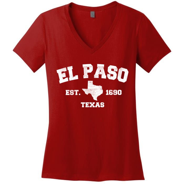 El Paso Texas Est. 1690 Vintage Women's V-Neck T-Shirt