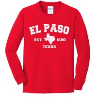 El Paso Texas Est. 1690 Vintage Kids Long Sleeve Shirt