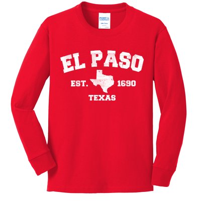 El Paso Texas Est. 1690 Vintage Kids Long Sleeve Shirt