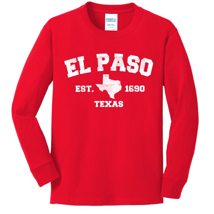 El Paso Texas Est. 1690 Vintage Kids Long Sleeve Shirt