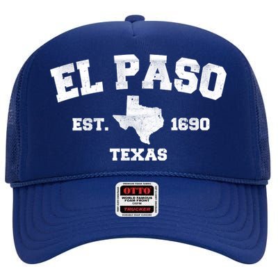 El Paso Texas Est. 1690 Vintage High Crown Mesh Back Trucker Hat