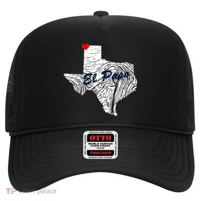 El Paso Texas State High Crown Mesh Back Trucker Hat