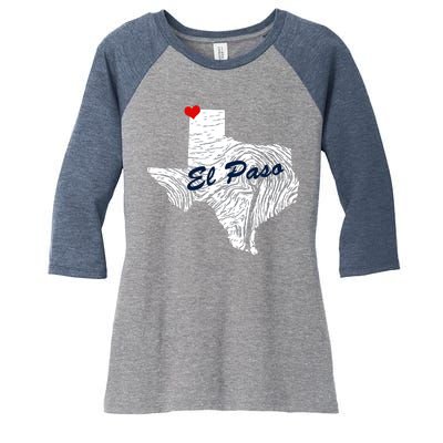 El Paso Texas State Women's Tri-Blend 3/4-Sleeve Raglan Shirt