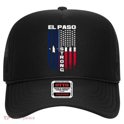 El Paso Texas Strong Flag High Crown Mesh Back Trucker Hat