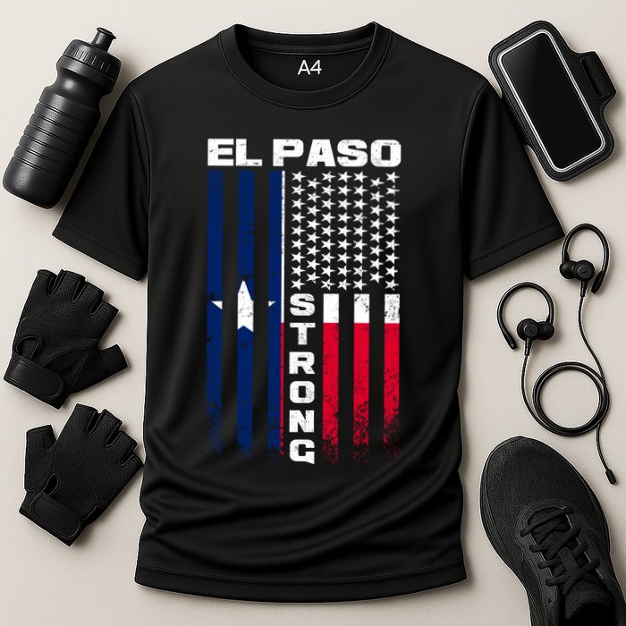 El Paso Texas Strong Flag Cooling Performance Crew T-Shirt