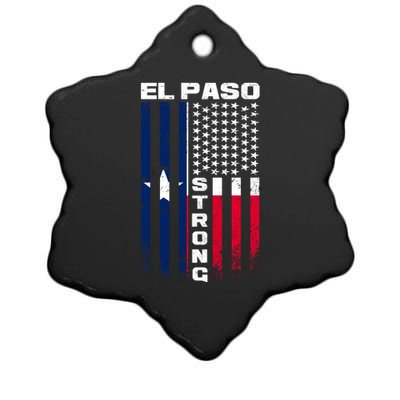 El Paso Texas Strong Flag Ceramic Star Ornament