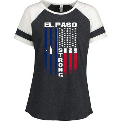 El Paso Texas Strong Flag Enza Ladies Jersey Colorblock Tee