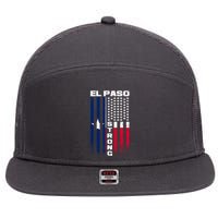 El Paso Texas Strong Flag 7 Panel Mesh Trucker Snapback Hat