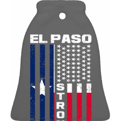 El Paso Texas Strong Flag Ceramic Bell Ornament