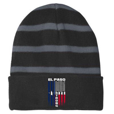 El Paso Texas Strong Flag Striped Beanie with Solid Band