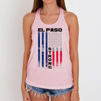 El Paso Texas Strong Flag Women's Knotted Racerback Tank