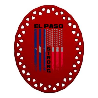 El Paso Texas Strong Flag Ceramic Oval Ornament