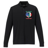 El Paso Texas Strong Together Heart Performance Long Sleeve Polo