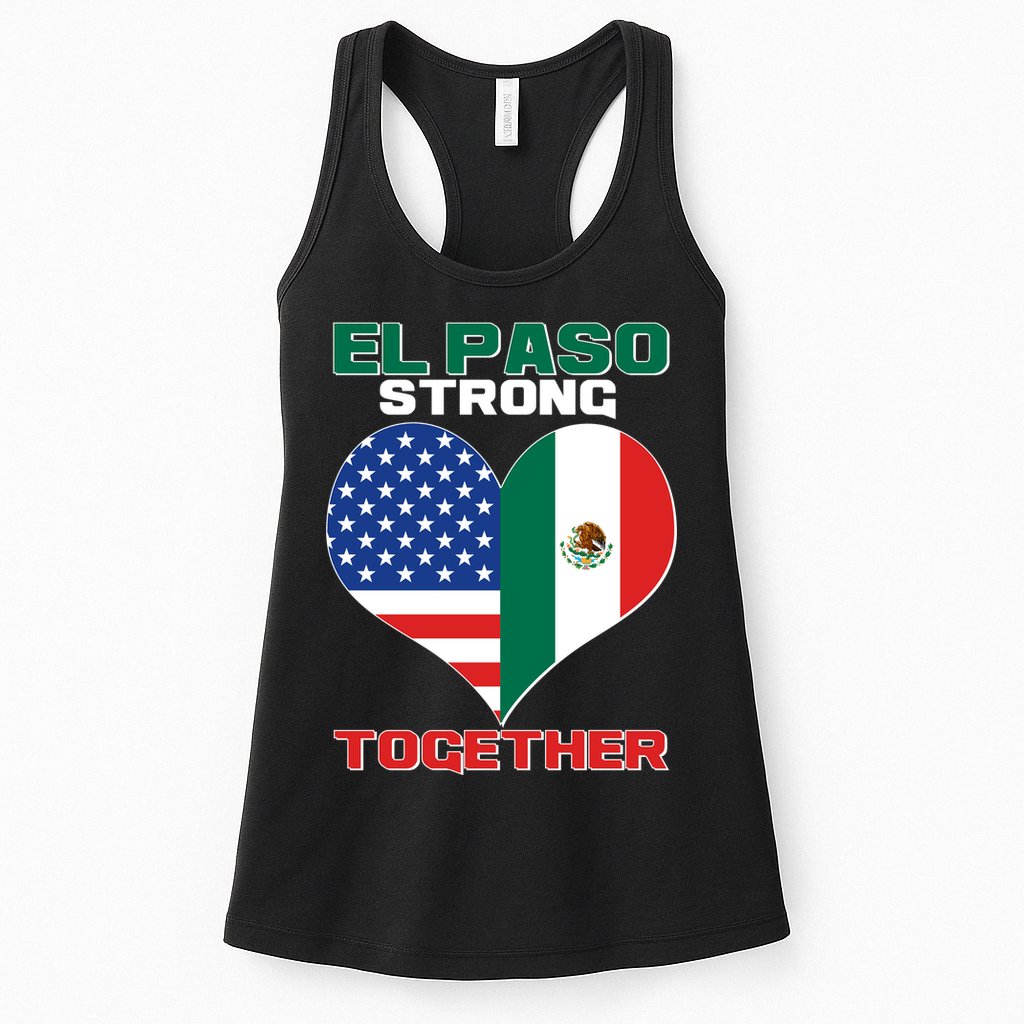 El Paso Texas Strong Together Heart Womens Tank Top