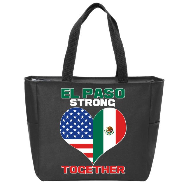 El Paso Texas Strong Together Heart Zip Tote Bag