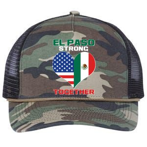 El Paso Texas Strong Together Heart Retro Rope Trucker Hat Cap