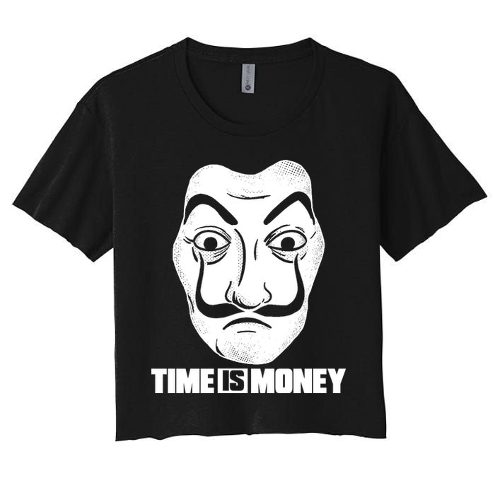 El Professor Time Is Money Women's Crop Top Tee