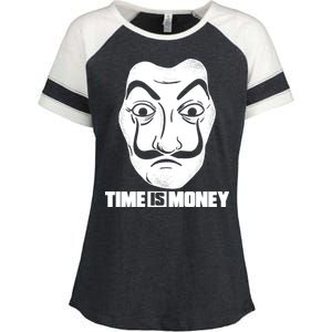 El Professor Time Is Money Enza Ladies Jersey Colorblock Tee