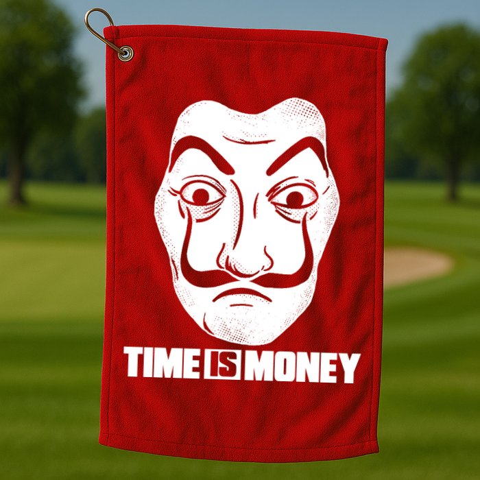 El Professor Time Is Money Golf Towel