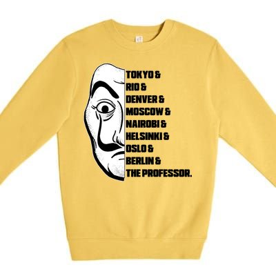 El Professor World City Names Premium Crewneck Sweatshirt