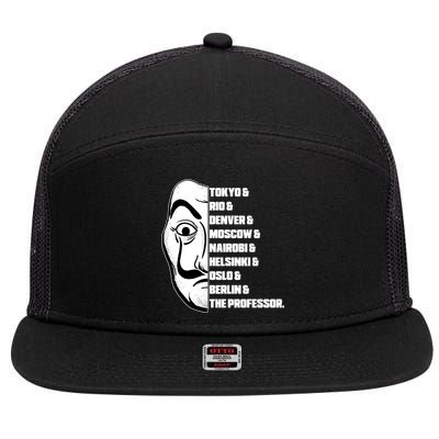 El Professor World City Names 7 Panel Mesh Trucker Snapback Hat