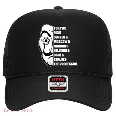 El Professor World City Names High Crown Mesh Back Trucker Hat