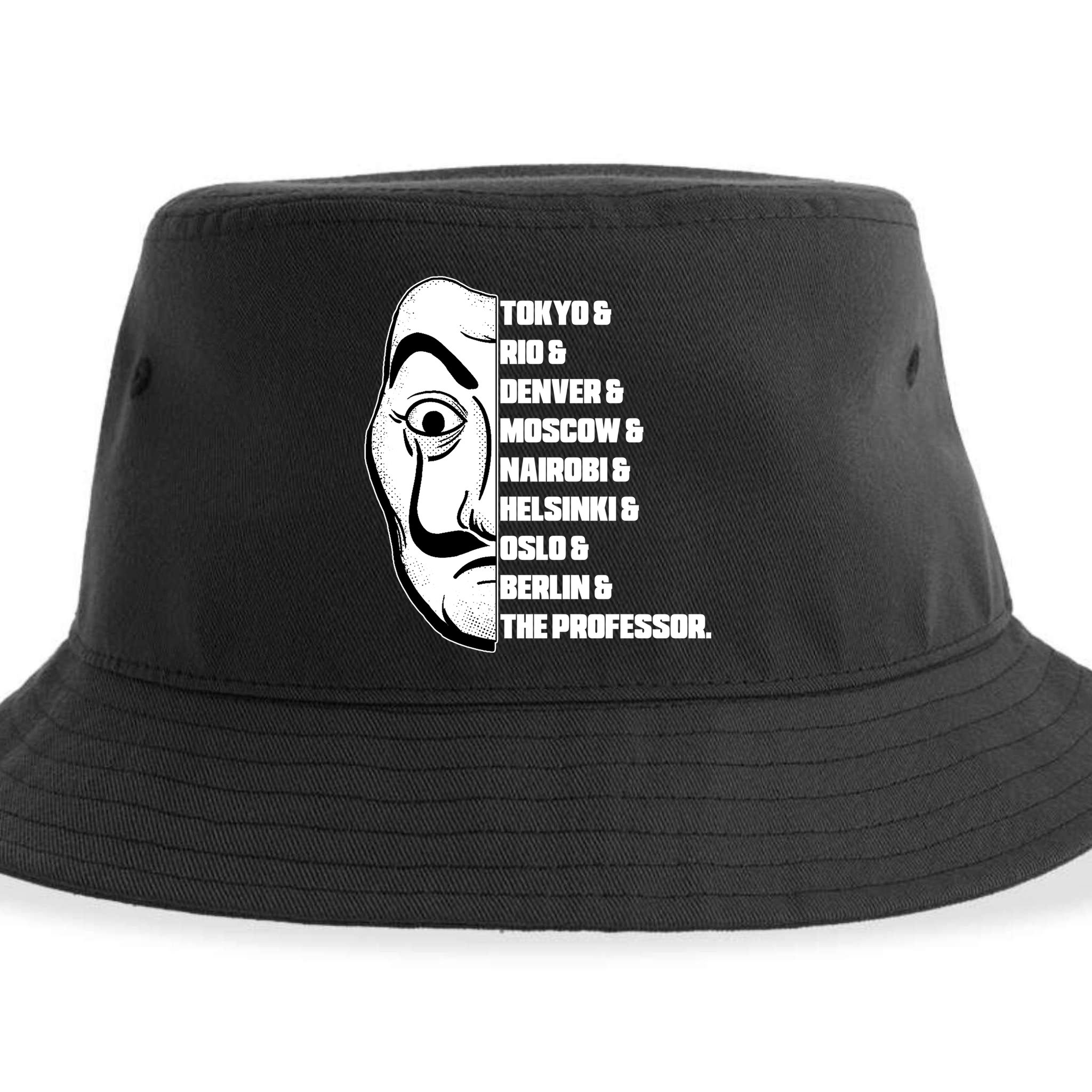 El Professor World City Names Sustainable Bucket Hat