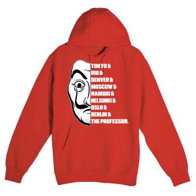 El Professor World City Names Premium Pullover Hoodie