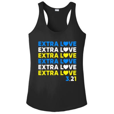 Extra Love 3.21 World Down Syndrome Awareness Day March 21 Ladies PosiCharge Competitor Racerback Tank