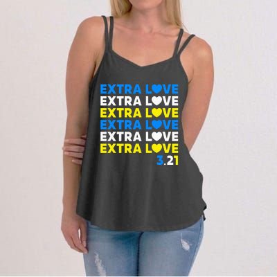 Extra Love 3.21 World Down Syndrome Awareness Day March 21 Women's Strappy Tank