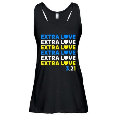 Extra Love 3.21 World Down Syndrome Awareness Day March 21 Ladies Essential Flowy Tank