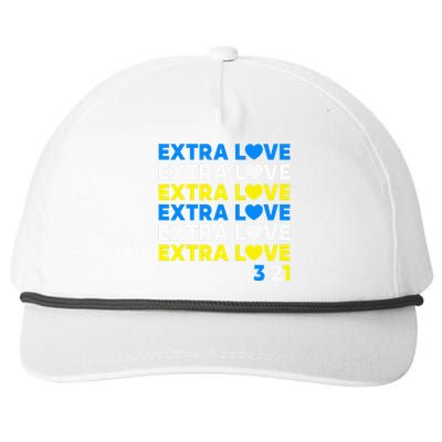 Extra Love 3.21 World Down Syndrome Awareness Day March 21 Snapback Five-Panel Rope Hat