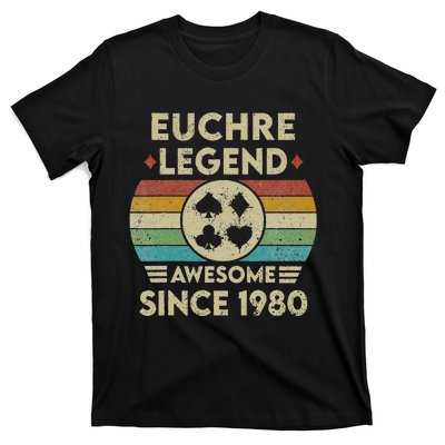 Euchre Legend 42 Years Old Awesome Since 1980 Euchre T-Shirt