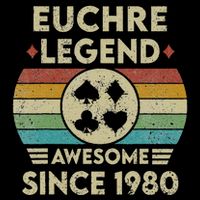 Euchre Legend 42 Years Old Awesome Since 1980 Euchre Sustainable Bucket Hat
