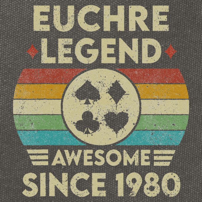 Euchre Legend 42 Years Old Awesome Since 1980 Euchre Cotton Canvas Backpack