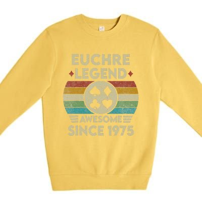 Euchre Legend 47 Years Old Awesome Since 1975 Euchre Premium Crewneck Sweatshirt