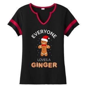 Everyone Loves A Ginger - Fun Outfit For Christmas, Costume Ladies Halftime Notch Neck Tee