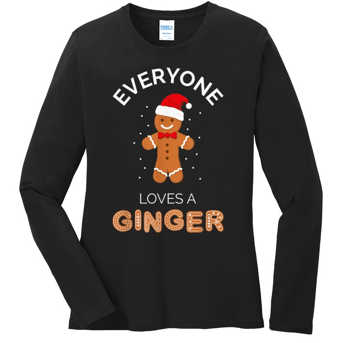 Everyone Loves A Ginger - Fun Outfit For Christmas, Costume Ladies Long Sleeve Shirt