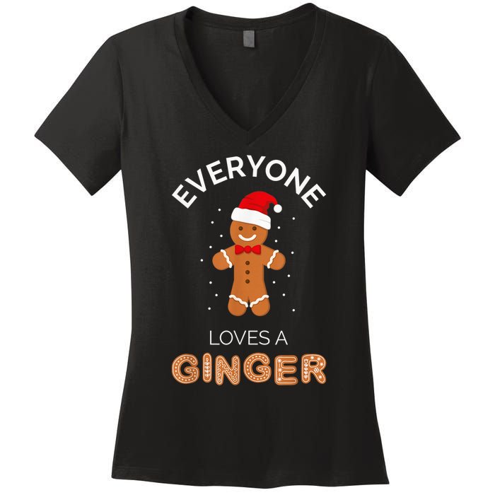 Everyone Loves A Ginger - Fun Outfit For Christmas, Costume Women's V-Neck T-Shirt