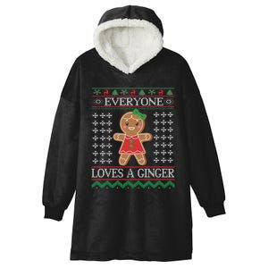 Everyone Loves A Ginger Ugly Christmas Sweaters Hooded Wearable Blanket