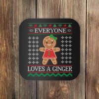 Everyone Loves A Ginger Ugly Christmas Sweaters Coaster