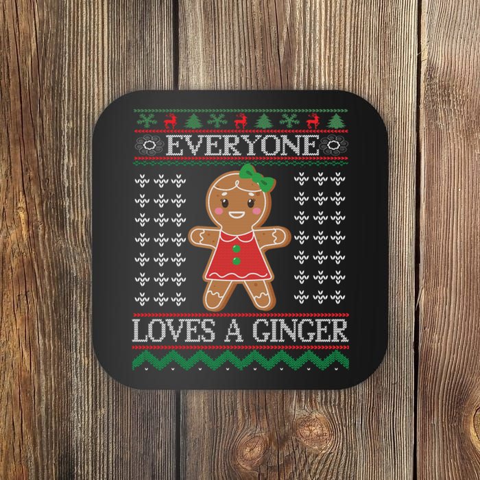 Everyone Loves A Ginger Ugly Christmas Sweaters Coaster