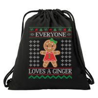 Everyone Loves A Ginger Ugly Christmas Sweaters Drawstring Bag