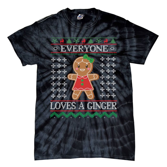 Everyone Loves A Ginger Ugly Christmas Sweaters Tie-Dye T-Shirt