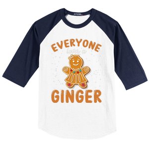 Everyone Loves A Ginger Gingerbread Christmas Baseball Sleeve Shirt