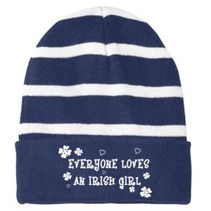 Everyone Loves An Irish Girl Striped Beanie with Solid Band