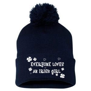 Everyone Loves An Irish Girl Pom Pom 12in Knit Beanie