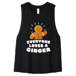 Everyone loves a Ginger Cute Gingerbread Christmas Women's Racerback Cropped Tank