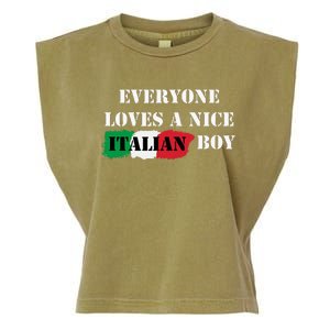 Everyone Loves A Nice Italian Boy Italy Flag Italia Italiano Garment-Dyed Women's Muscle Tee